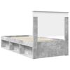 vidaXL Estructura de cama con cabecera Gris concreto 90 x 190 cm
