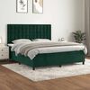 vidaXL Cama box spring con colch&oacute;n terciopelo verde oscuro 180x200 cm