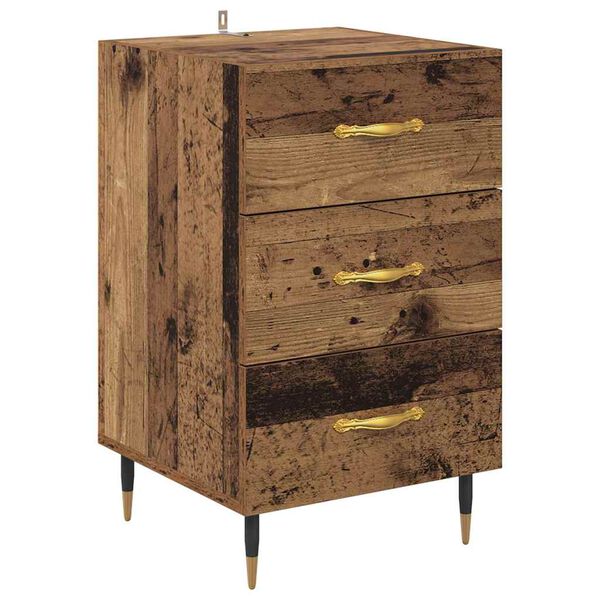 vidaXL Armario de Noche con caj&oacute;n Madera vieja 40 x 40 x 66 cm
