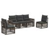 vidaXL Conjunto de sof&aacute;s de jard&iacute;n 5 pcs Gris y Gris Oscuro