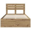 vidaXL Estructura de cama con cabecera Roble Artesanal 120 x 190 cm