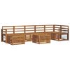 vidaXL Conjunto de sof&aacute;s de exterior 8 uds. Natural