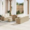 vidaXL Conjunto de sofá de jardín 10 pcs Beige ratán sintético