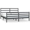 vidaXL Estructura de cama sin colch&oacute;n madera de pino gris 180x200 cm