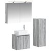 vidaXL Juego de muebles de ba&ntilde;o 4 uds. Sonoma gris