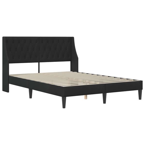 vidaXL Estructura de cama con cabecera Negro 140 x 200 cm Terciopelo