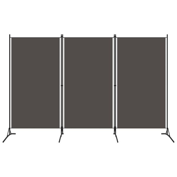 vidaXL Biombo divisor de 3 paneles gris antracita 260x180 cm