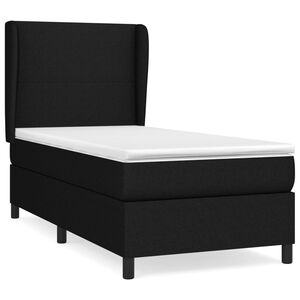 vidaXL Cama box spring con colch&oacute;n tela negro 80x200 cm