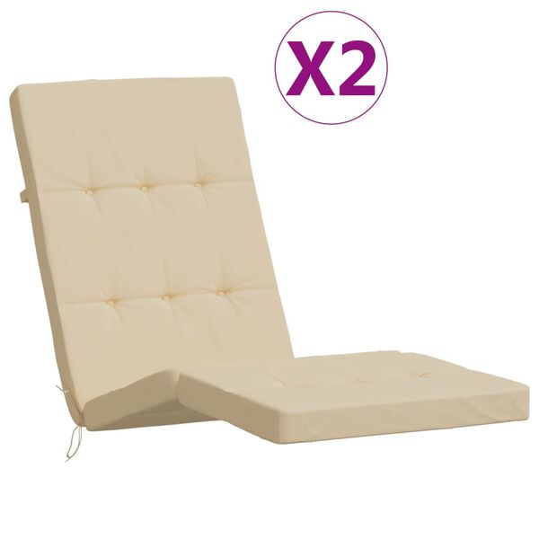 vidaXL Cojines para tumbona 2 uds tela Oxford beige