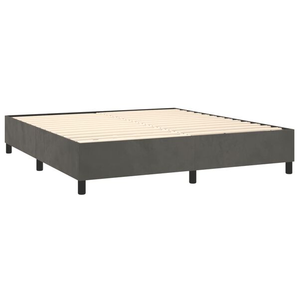 vidaXL Estructura de cama con somier terciopelo gris oscuro 180x200cm