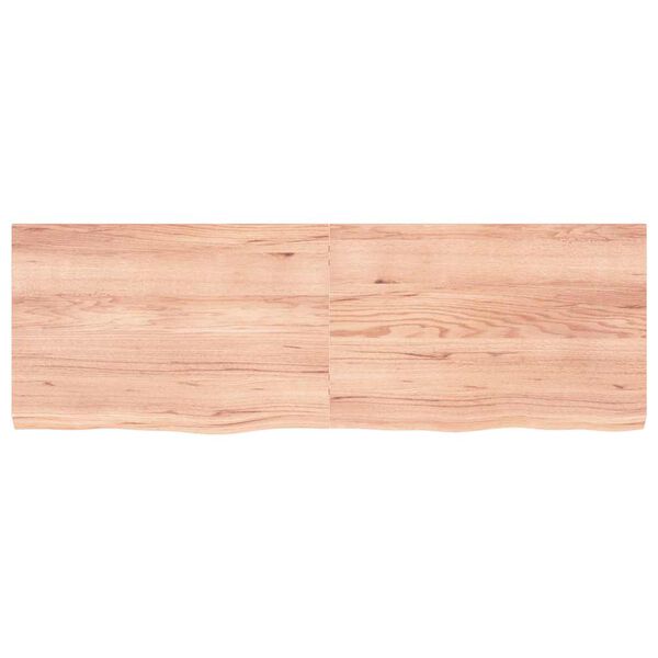 vidaXL Encimera baño madera maciza tratada marrón claro 180x60x(2-6)cm