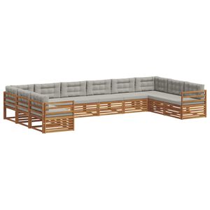 vidaXL Juegos de sof&aacute;s con coj&iacute;n 5 pcs Gris Natural y Claro