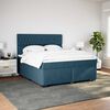 vidaXL Cama box spring con colch&oacute;n terciopelo azul 180x200 cm