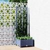 vidaXL Jardinera de jardín con enrejado azul grisáceo 40x40x121,5 cm PP