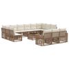 vidaXL Conjunto de sof&aacute;s de jard&iacute;n 14 uds. Beige y blanco crema