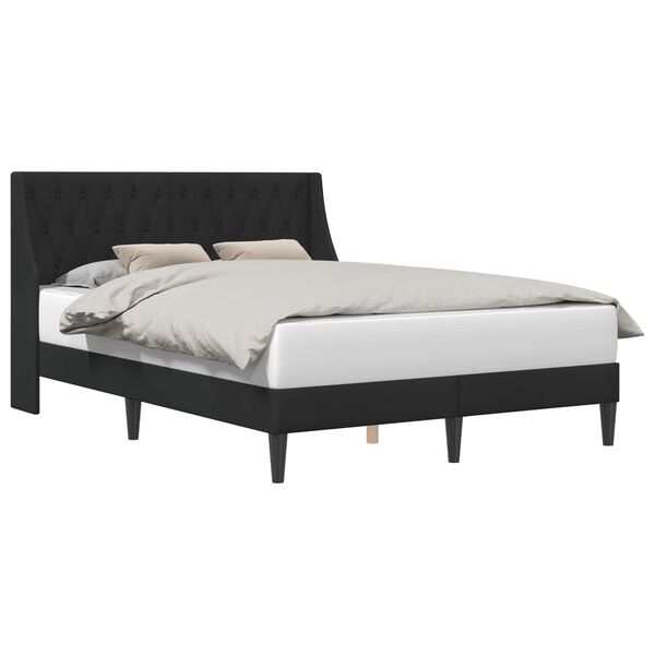 vidaXL Estructura de cama con cabecera Negro 140 x 200 cm Terciopelo
