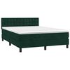 vidaXL Cama box spring con colch&oacute;n terciopelo verde oscuro 140x200 cm