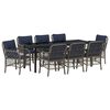 vidaXL Conjunto de Comedor de Jard&iacute;n 9 uds. Gris y Negro Rat&aacute;n