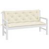 vidaXL Cojines de banco de jard&iacute;n 2 uds blanco crema 150x50x7 cm