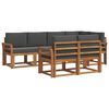 vidaXL Conjunto de sof&aacute;s de exterior 7 uds. Natural y Antracita