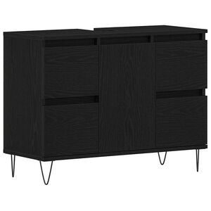 vidaXL Gabinete de Lavabo para Ba&ntilde;o Roble Negro 80 x 33 x 60 cm