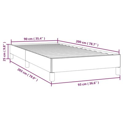 vidaXL Estructura de cama de tela color crema 90x200 cm