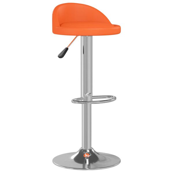 vidaXL Taburete de cocina de cuero sint&eacute;tico naranja