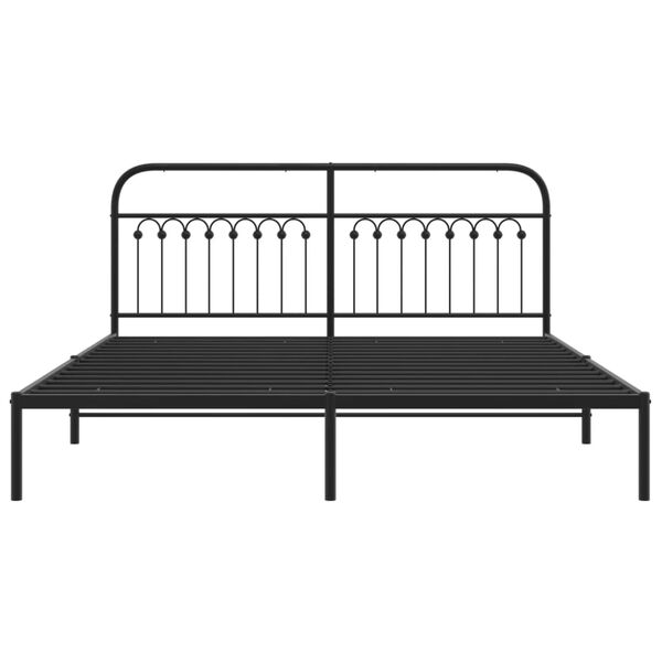 vidaXL Estructura cama sin colch&oacute;n con cabecero metal negro 183x213 cm