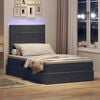 vidaXL Cama con almacenamiento y LED con LED Gris oscuro 120 x 190 cm