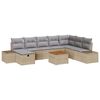 vidaXL Conjunto de sof&aacute;s de jard&iacute;n 9 uds. Beige rat&aacute;n sint&eacute;tico