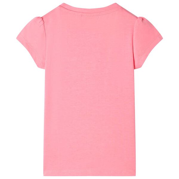 Camiseta infantil rosa neón 128