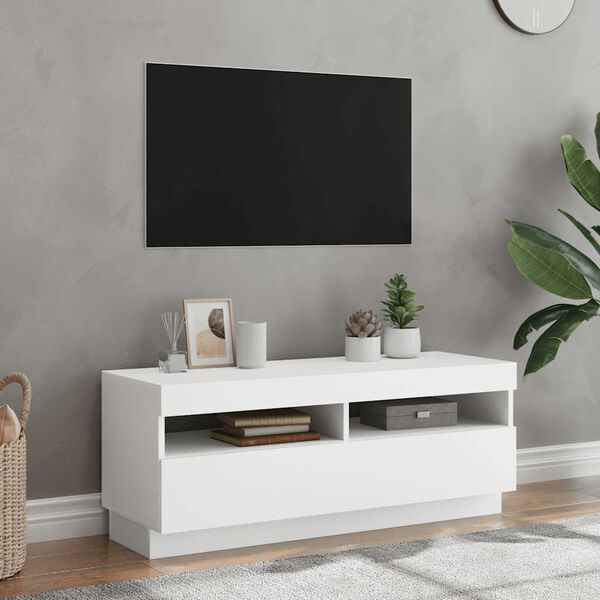 vidaXL Mueble para TV con luces LED blanco 100x35x40 cm