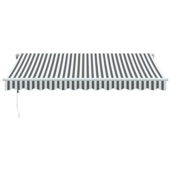 vidaXL Toldo retr&aacute;ctil autom&aacute;tico luz LED antracita blanco 350x250 cm