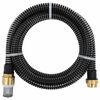 vidaXL Manguera de succi&oacute;n con conectores de lat&oacute;n PVC negro 29 mm 5 m