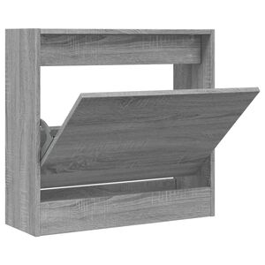 vidaXL Zapatero de madera de ingenier&iacute;a gris Sonoma 60x21x57 cm