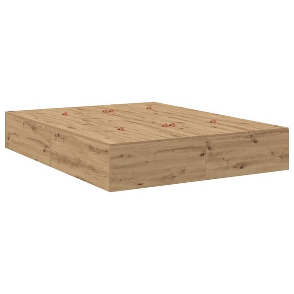 vidaXL Cama con almacenamiento con caj&oacute;n Roble artesanal 150 cm
