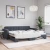 vidaXL Sof&aacute; cama nido terciopelo gris oscuro 90x200 cm