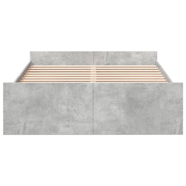 vidaXL Cama con cajones madera ingenier&iacute;a gris hormig&oacute;n 120x200 cm