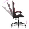 vidaXL Silla gaming giratoria cuero sint&eacute;tico negro y rojo vino tinto