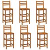 vidaXL Taburetes de barra de cocina 6 unidades madera maciza acacia