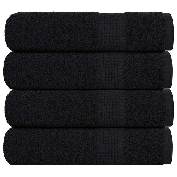 vidaXL Toallas de ba&ntilde;o FROGN 4 uds negro 100x150 cm 360 g/m&sup2;