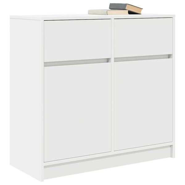 vidaXL Aparador con caj&oacute;n blanco 80x34x76 cm madera de ingenier&iacute;a