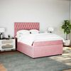 vidaXL Cama box spring con colch&oacute;n terciopelo rosa 140x190 cm