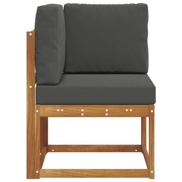 vidaXL Sof&aacute; de esquina para exteriores Madera de Acacia S&oacute;lida