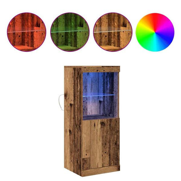 vidaXL Aparador LED Madera vieja 41 x 37 x 100 cm Madera de ingenier&iacute;a