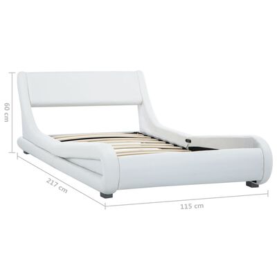 vidaXL Estructura de cama de cuero sintético blanco 100x200 cm
