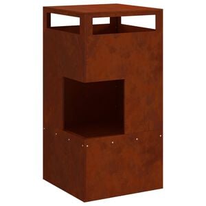 vidaXL Taz&oacute;n de fuego Marr&oacute;n 50 x 50 x 100 cm Acero autopatinable