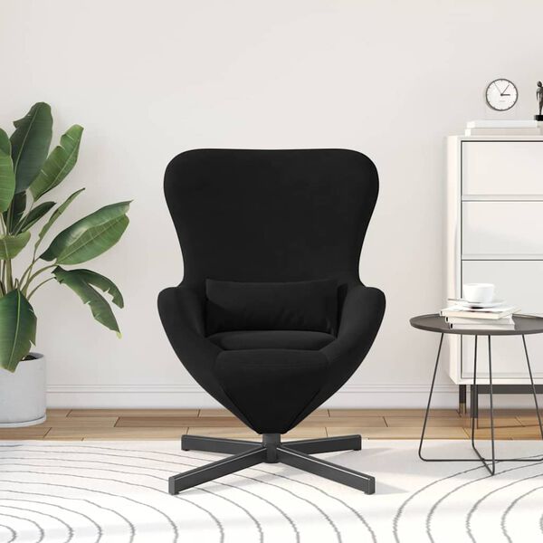 vidaXL Sill&oacute;n huevo Negro 63 x 73 x 90 cm Terciopelo