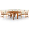 vidaXL Juego comedor jard&iacute;n y cojines 7 piezas madera maciza acacia