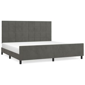 vidaXL Estructura cama sin colch&oacute;n terciopelo gris oscuro 200x200 cm
